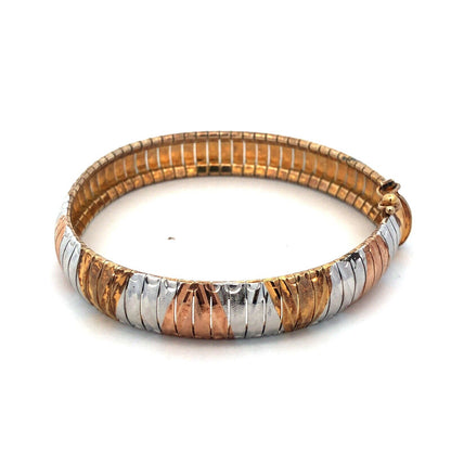 Designer Milor Italy 925 Sterling Silver Vermeil Gold Rose Gold Chain Bracelet