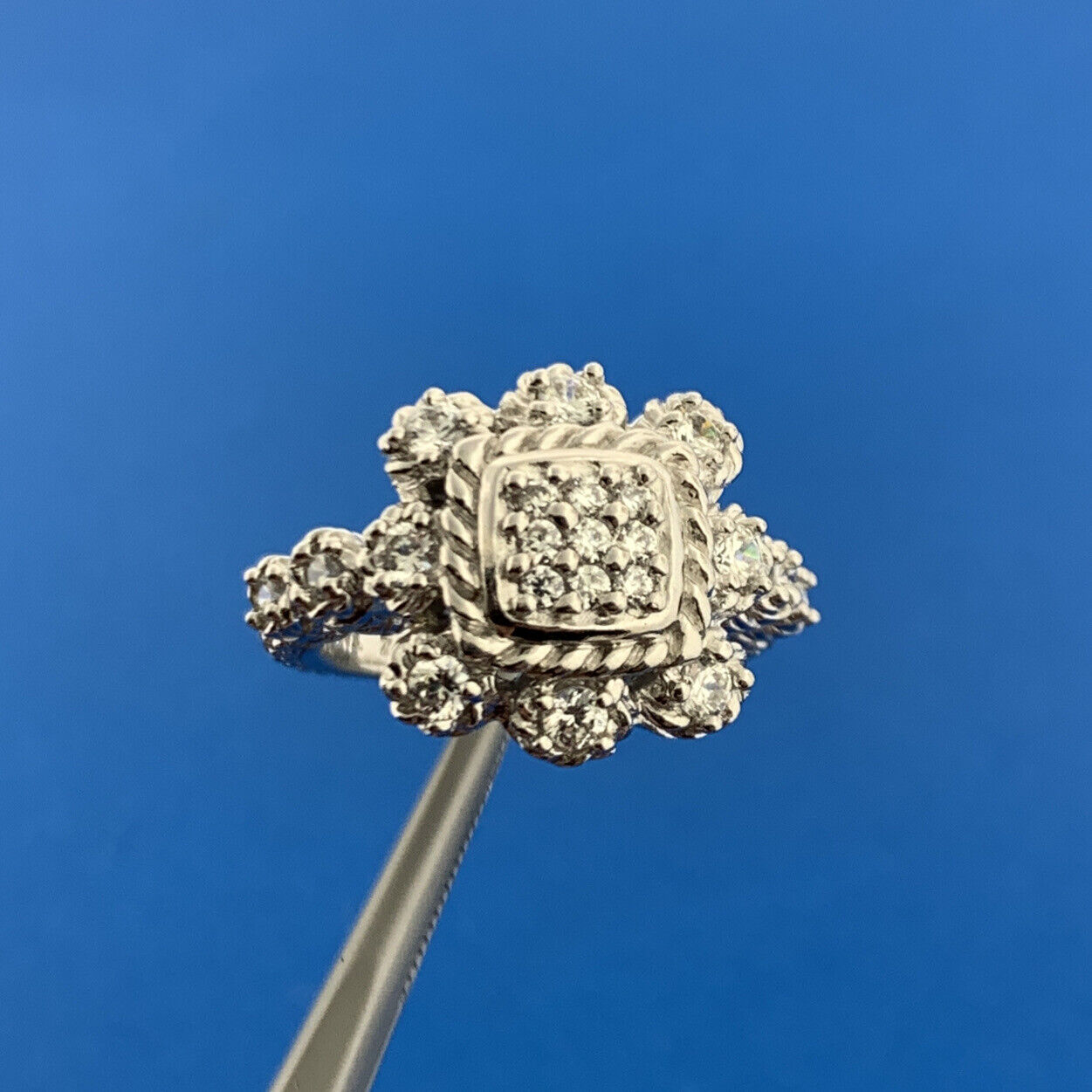 Judith Ripka Sterling Silver 925 CZ Diamonique Heirloom Statement Ring