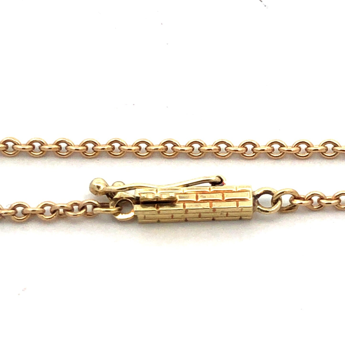 Estate 14K Yellow Gold Marquise Ruby Diamond Accented Pendant Chain Necklace