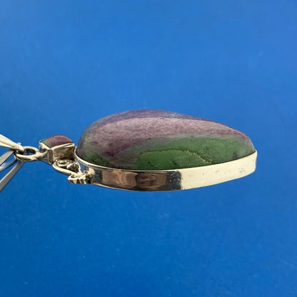 925 Sterling Silver Ruby Zoisite Third Eye Harmony Statement Pendant