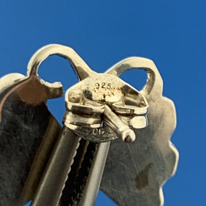 Designer 925 Sterling Silver Turquoise Enamel Butterfly Insect Stud Earrings