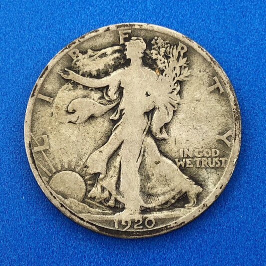 1920 D Walking Liberty Silver Half Dollar 50c Better Key Scarce Denver Mint Coin