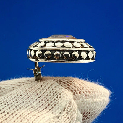 Sterling Silver 925 Citrine Pebble Snake Skin November Anniversary Stud Earrings