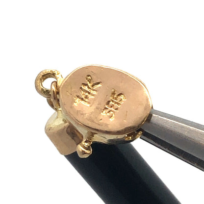 Estate 14K Yellow Gold Green White Yellow Red Jade Black Onyx Bar Link Bracelet