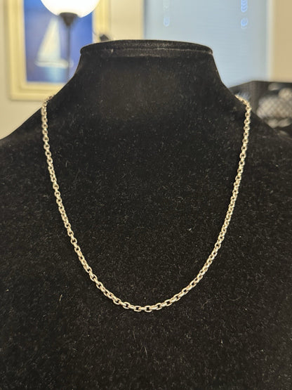 Designer Waxing Poetic 925 Sterling Silver Rolo Oval Link Chain Necklace