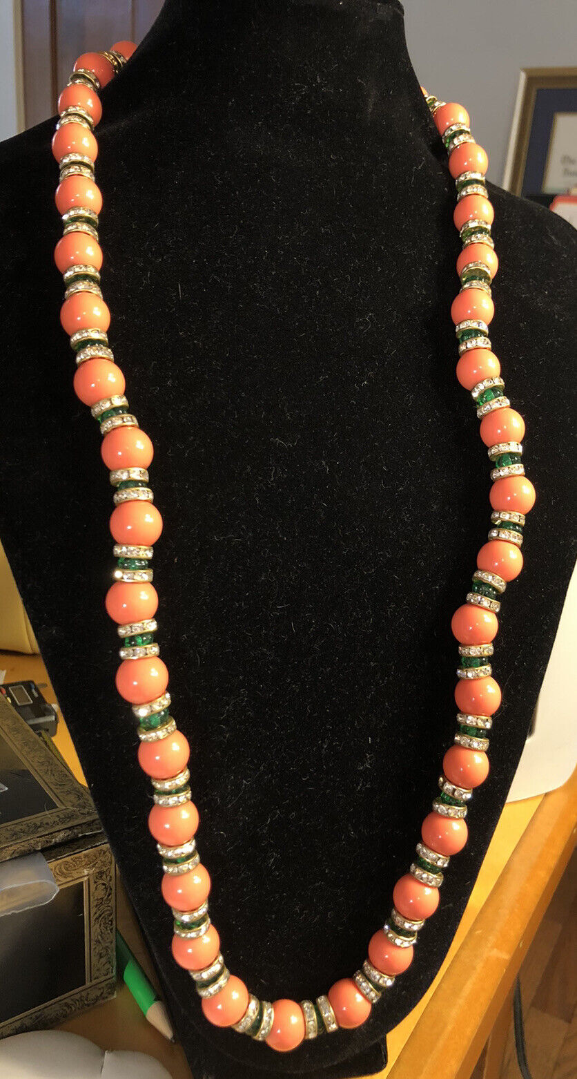 Art Deco Style Bakelite Celluloid Rhinestone Beaded Sparkling Statement Necklace