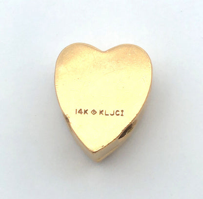 Richard Klein KLJCI 14K Yellow Gold Ruby Diamond Heart Slide Bracelet Charm