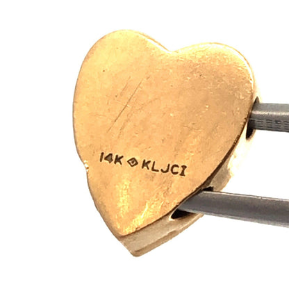 Richard Klein KLJCI 14K Yellow Gold Ruby Diamond Heart Slide Bracelet Charm