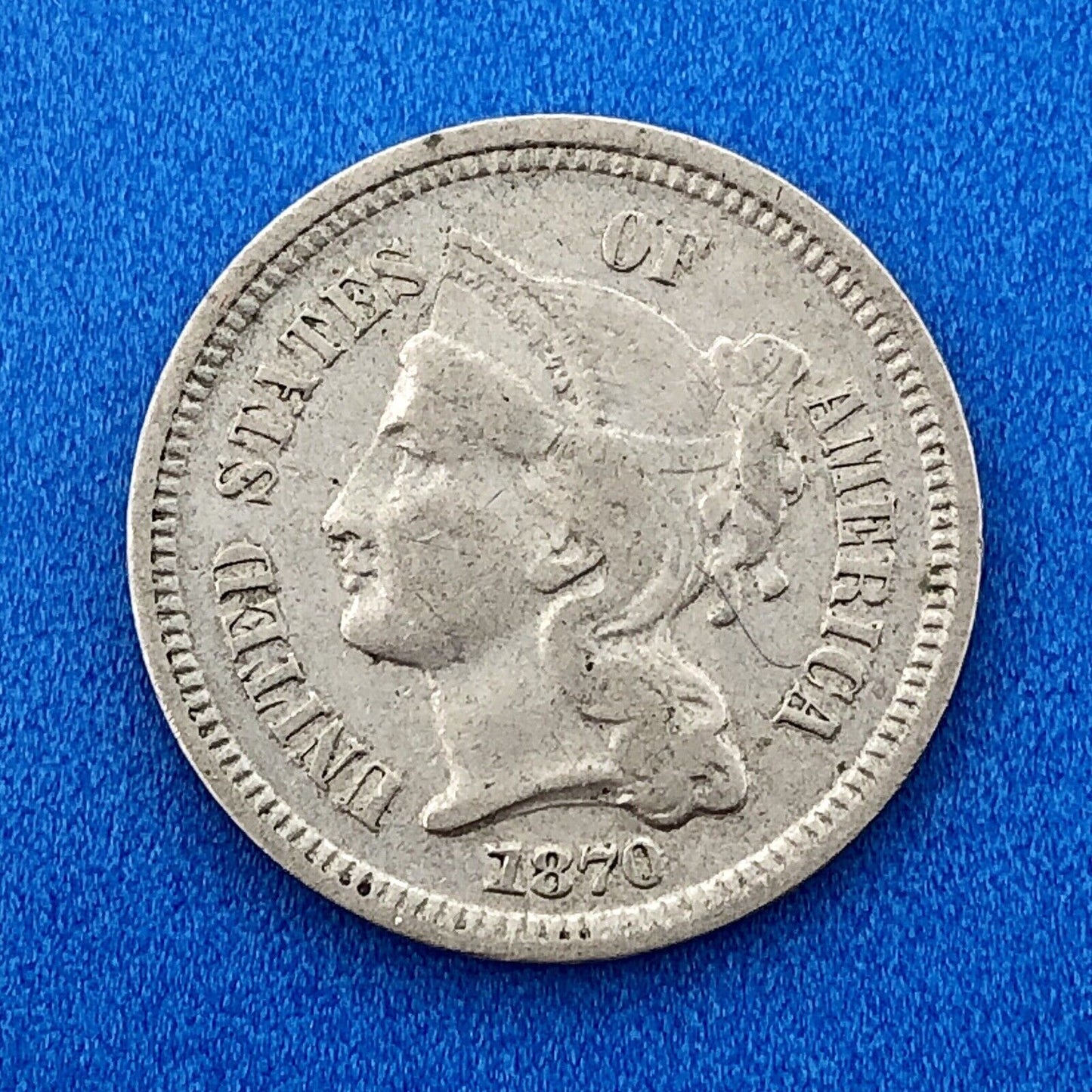 1870 P Nickel Three Cent Piece 3c Better Key Rare Scarce Philadelphia Coin