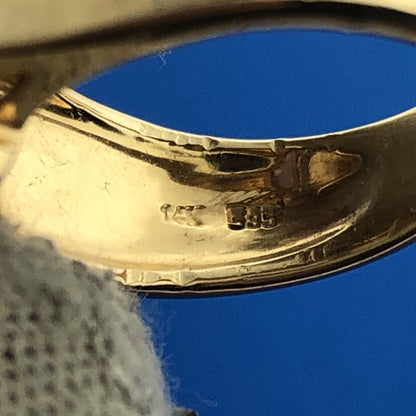 14k Yellow Gold Rectangular Faceted Ametrine Amethyst Citrine Ring Size 5.5