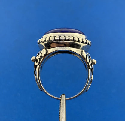 Designer Doug Paulus Sterling Silver 925 Lapis Lazuli Statement Cocktail Ring