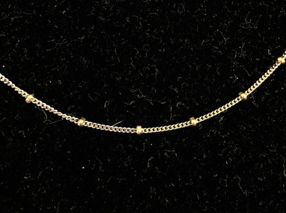 Designer F Italy 14K Yellow White Gold Two-Tone Station Chain Necklace