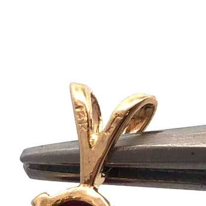 Designer 14K Yellow Gold Oval Purple Ruby Solitaire Pendant