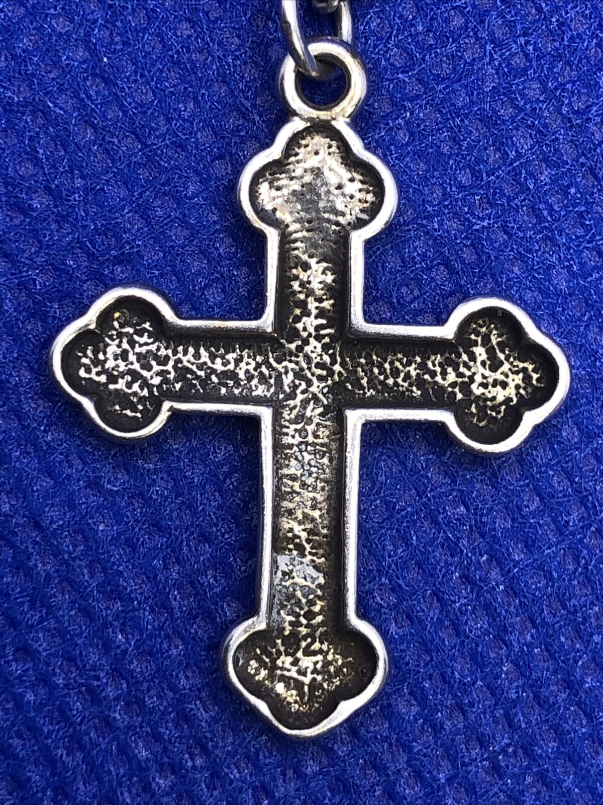 Designer P. Lux 925 Sterling Silver Scroll Detail Cross Pendant & Chain Necklace