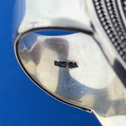 Designer BA Suarti 925 Sterling Silver Tortoise Shell Design Oval Statement Ring