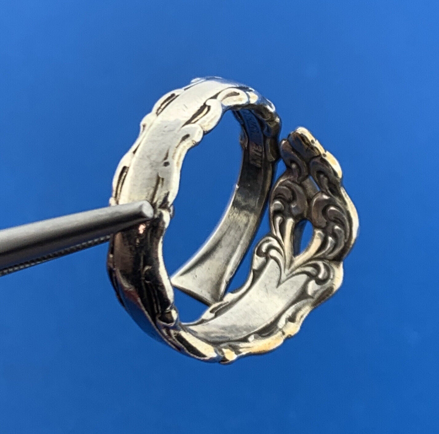 International La Strada Sterling Silver Bypass Expandable Adjustable Spoon Ring