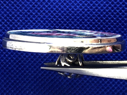 Designer Japanese 925 Sterling Silver Round Porcelain Hand Painted Pendant