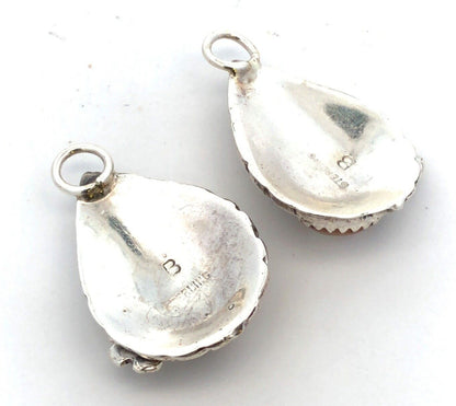 Native American Sterling Silver Mother of Pearl Floral Earring Enhancer Jackets