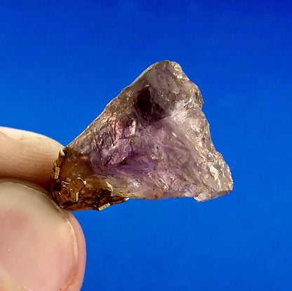 Vintage Gold Tone Filled Amethyst Chunk Stress Relief Inner Peace Charm Pendant