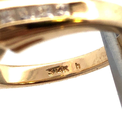 Designer 14K Yellow Gold Round Blue Tanzanite Solitaire Diamond Anniversary Ring