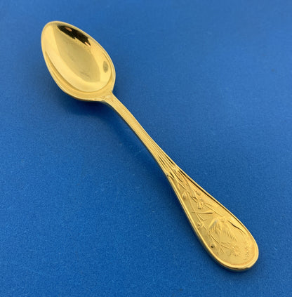 Tiffany & Co Vermeil Gold Washed Sterling Silver 925 Audubon Demitasse Spoon