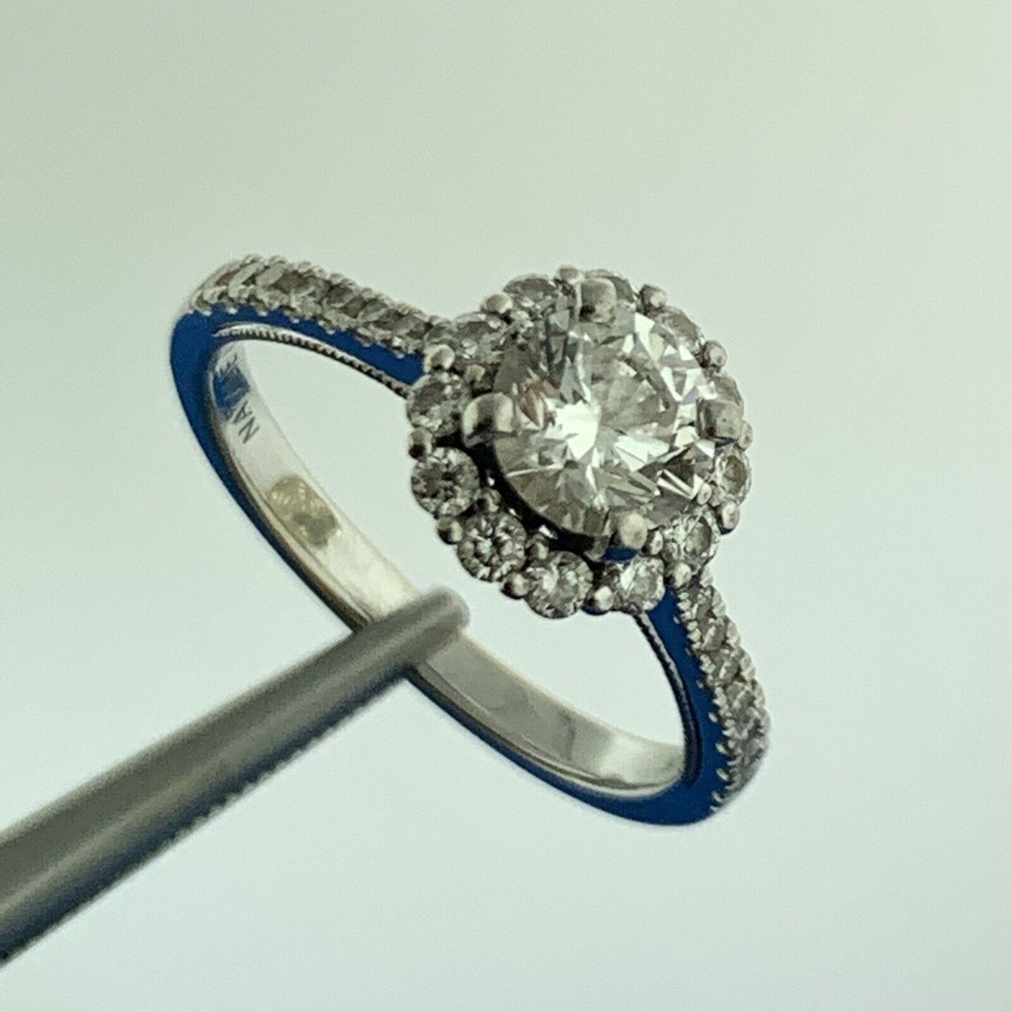 Jared Designer Natalie K 14k White Gold Round GIA Diamond Engagement Ring Size 7