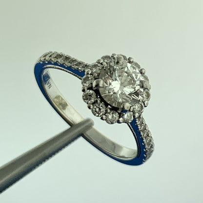 Jared Designer Natalie K 14k White Gold Round GIA Diamond Engagement Ring Size 7