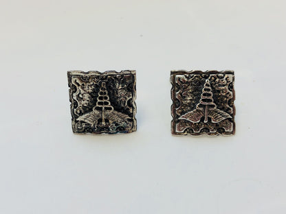 Vintage Sterling Silver Fenwick & Sailors Cadueces Doctor Medical Cuff Links