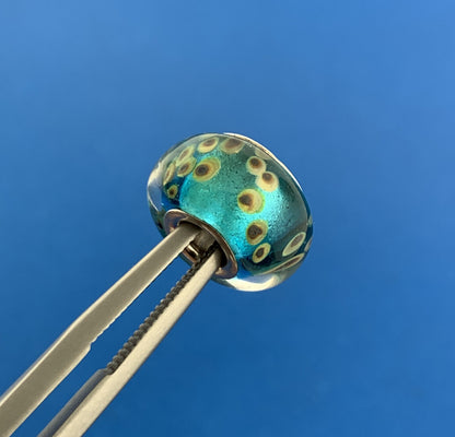 Chamilia 925 Sterling Silver Turquoise Red Yellow Murano Glass Aqua Reef Charm