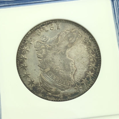 1819/8 Capped Bust Silver Half Dollar 50c Lettered Edge ANACS AU53 Details Coin