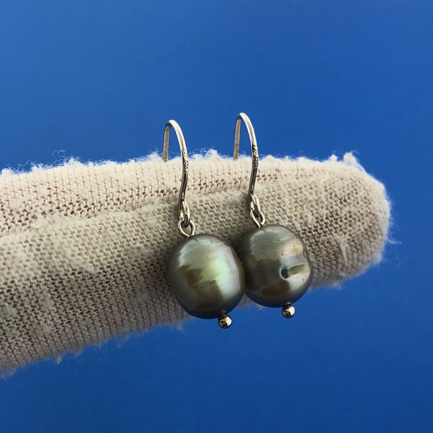 Honora Collection 925 Sterling Silver Oval Peacock Pearl Drop Dangle Earrings