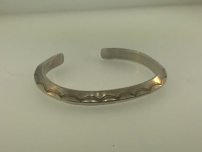 Vintage Native American 925 Sterling Silver Concho Statement Cuff Bracelet