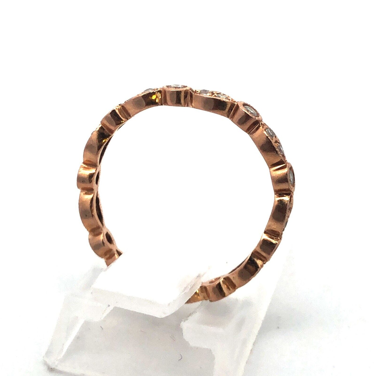 14K Rose Gold Diamond Eternity Infinity Wedding Anniversary Band Ring