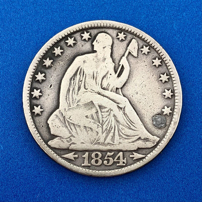 1854 O Seated Silver Half Dollar Type 3 Two Year Type Key New Orleans Mint Coin