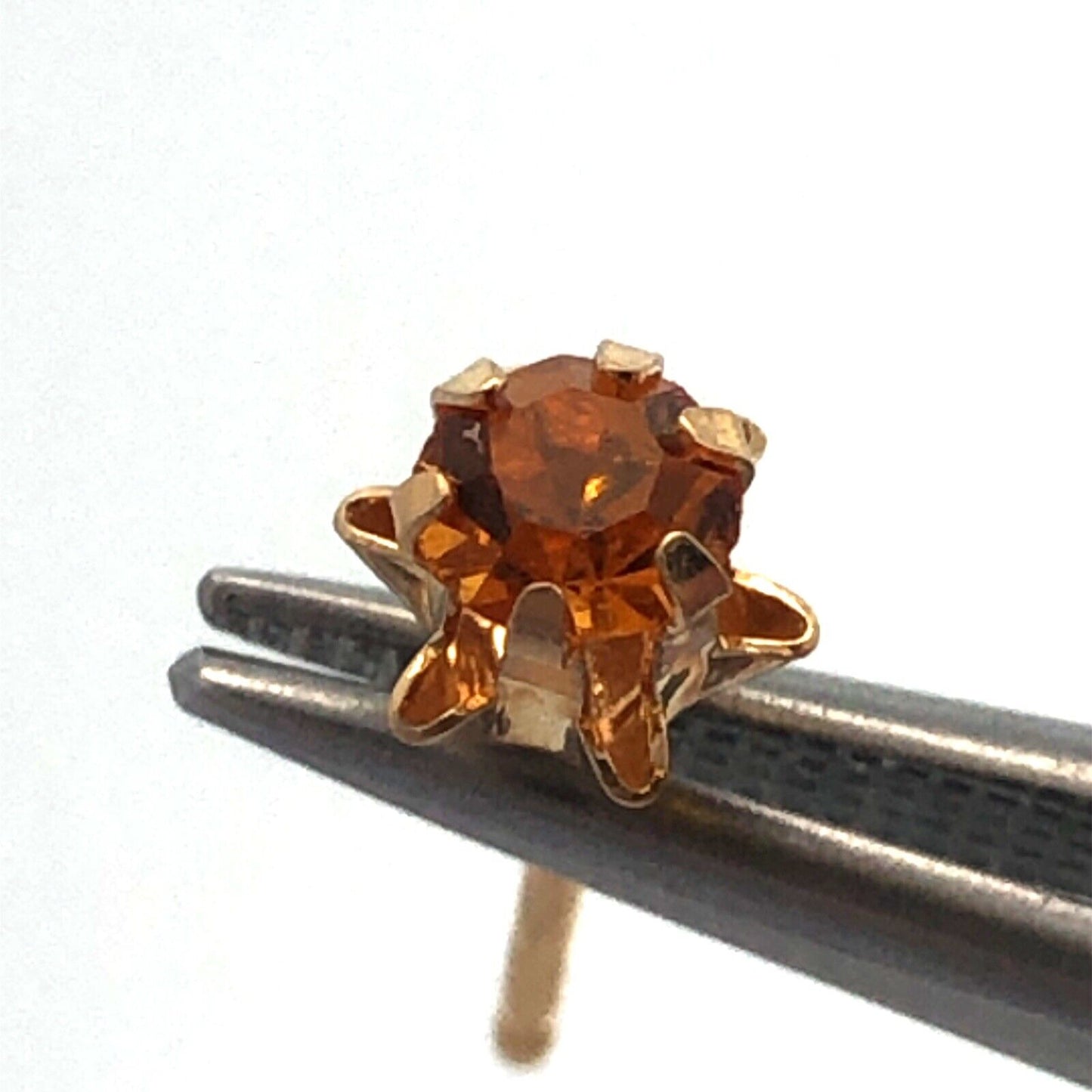 Designer 14K Yellow Gold Round Citrine Starter Stud Earrings