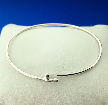 Designer Avery Sterling Silver 925 Polished Wire Bangle Bracelet