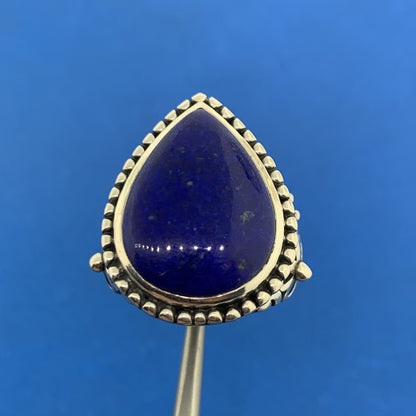Designer Doug Paulus Sterling Silver 925 Lapis Lazuli Statement Cocktail Ring
