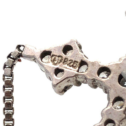 Designer 925 Sterling Silver Cubic Zirconia Drop Dangle Cross Pendant Necklace