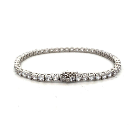 Designer ATR 925 Sterling Silver Round Cubic Zirconia Tennis Bracelet