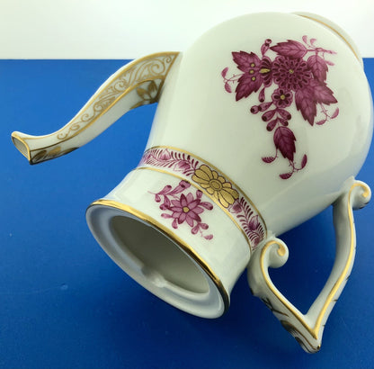 Vintage Herend Hugary Raspberry Chinese Bouquet Apponyi 4 Cup Coffee Pot w/Lid