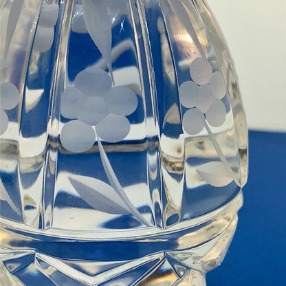 Vintage Handcrafted Poland 24% PbO Crystal Annual Egg Figurine Paperweight