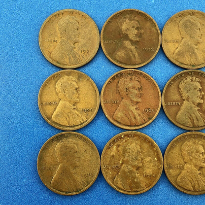 1909 P Mixed Date Mixed Mint Early Lincoln Small One Cent Penny 14 Coin Lot