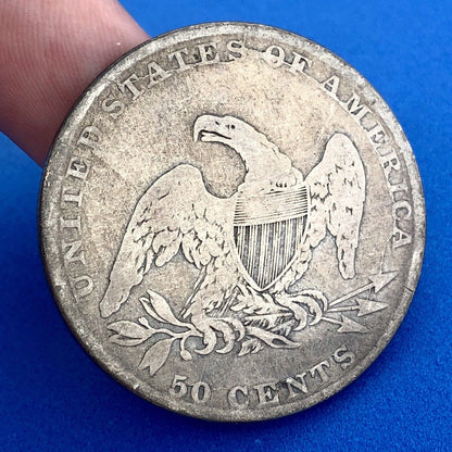 1837 P Capped Bust Reeded Edge Silver Half Dollar 50 Cents Two Year Type Coin