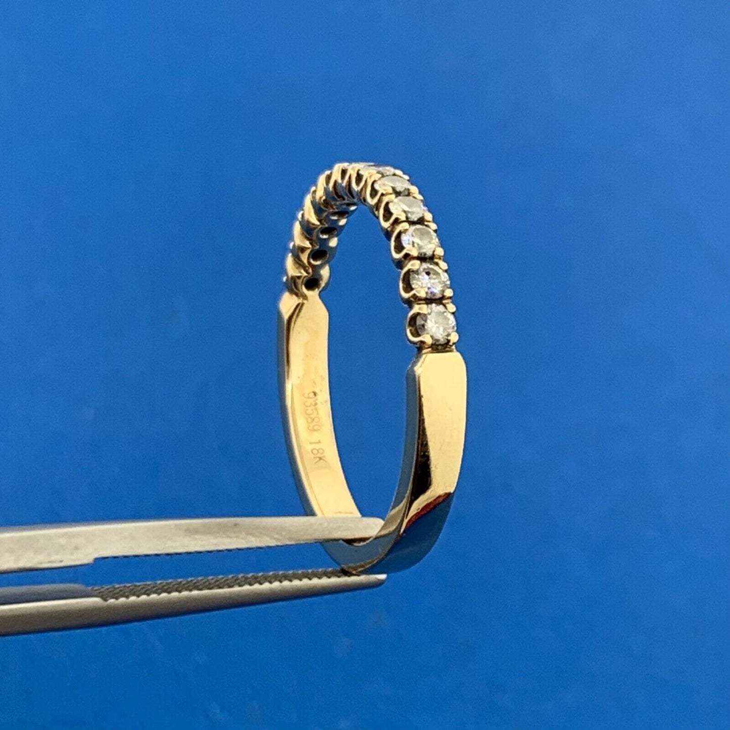 Romance 18K Yellow Gold Diamond Wedding Anniversary Band Stackable Ring