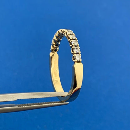 Romance 18K Yellow Gold Diamond Wedding Anniversary Band Stackable Ring