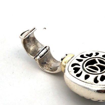 David Yurman 925 Sterling Silver 14K Gold Black Onyx Albion Enhancer Pendant