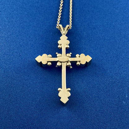 Eli Jewels 18K White Gold Diamond Aegean Collection Statement Cross Necklace