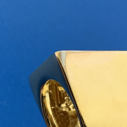 Veronese Italy 925 Sterling Silver Vermeil Florentine Polished Leaf Etched Ring