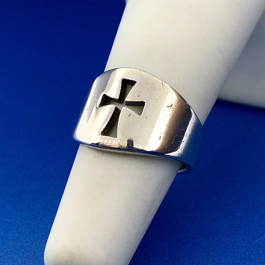 James Avery Sterling Silver 925 Wide Crosslet Designer Size 4.75 Cross Ring