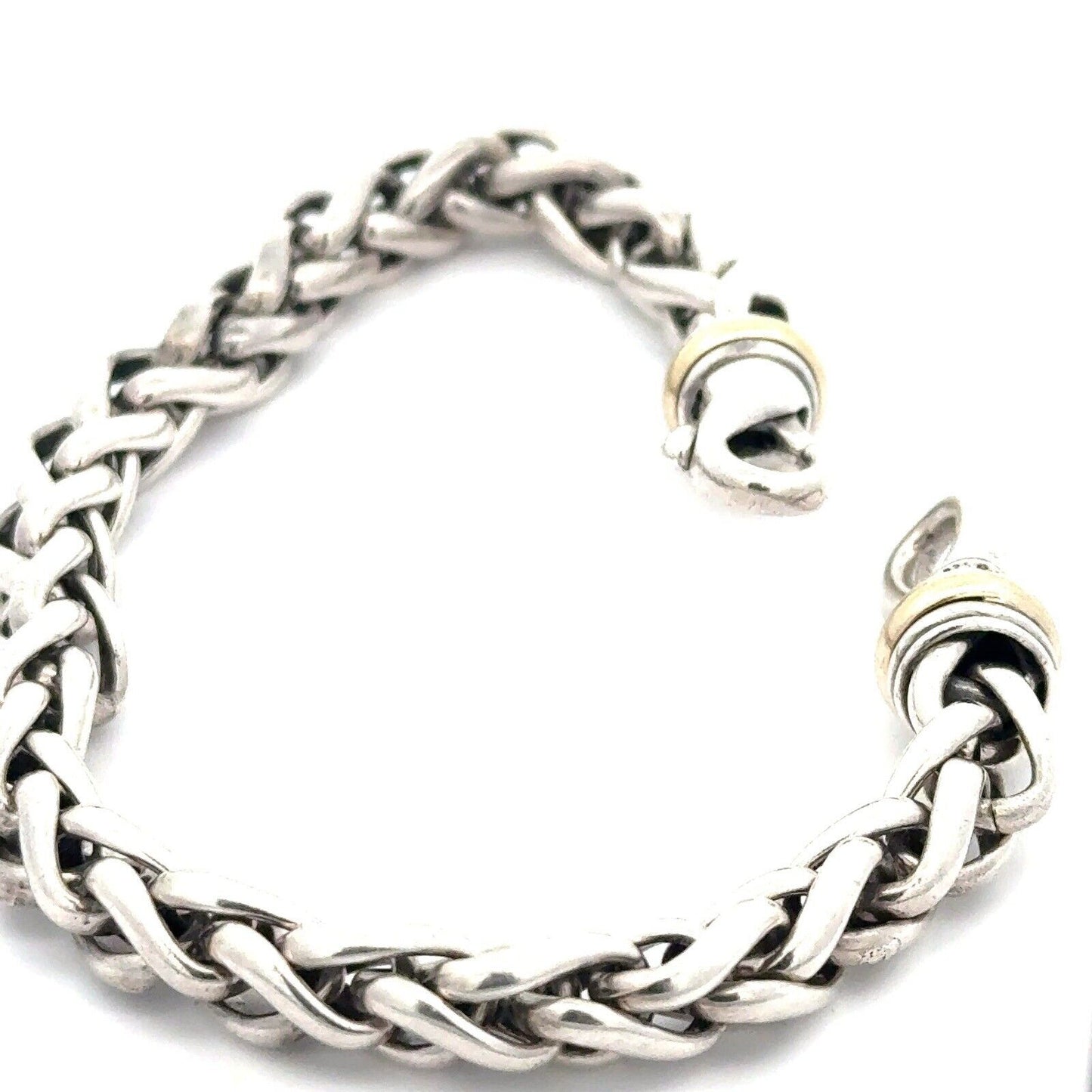 David Yurman 925 Sterling Silver 18K Yellow Gold Cable Classics Chain Bracelet